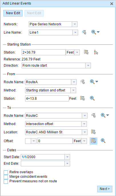 Using the starting station and offset method Using the starting station and offset method